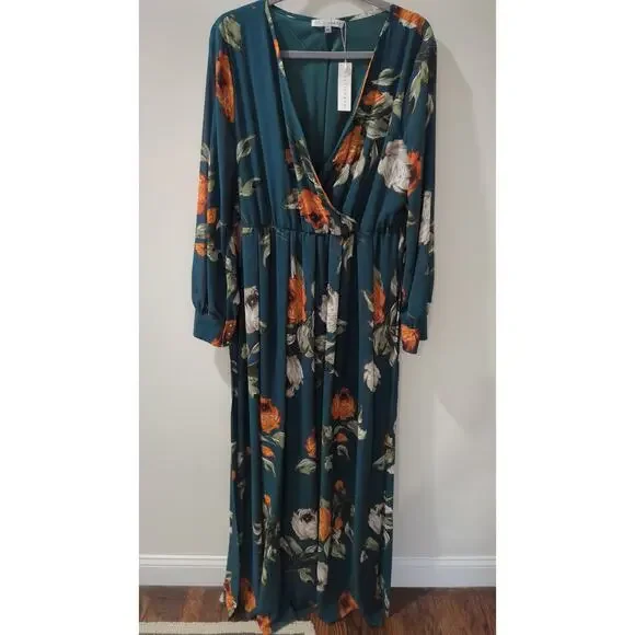 Baltic Born Lydia Deep Topaz Floral Maxi Dress NWT - Picture 5 of 6